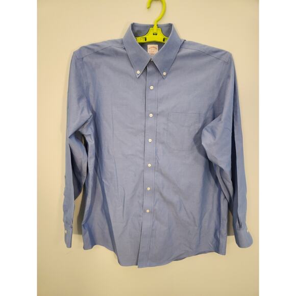 Brooks Brothers Shirt Mens Medium 16 34/35 Blue Long Sleeve Busines Work Preppy - Picture 4 of 11
